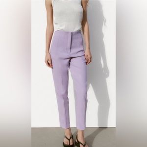 Zara High Waist Trousers 7102/062/629 NWT size Small Lavender